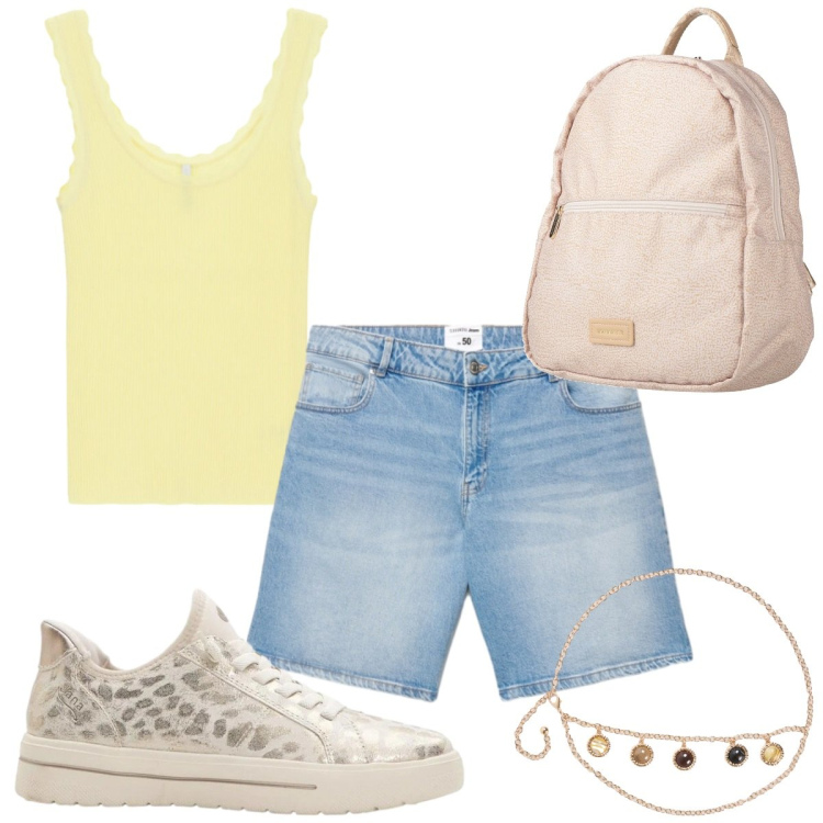 Outfit donna - Total look #2425476. Stile Basic per Tutti i giorni. Abbinamento con zaini, sneakers, cinture, shorts, canottiere.