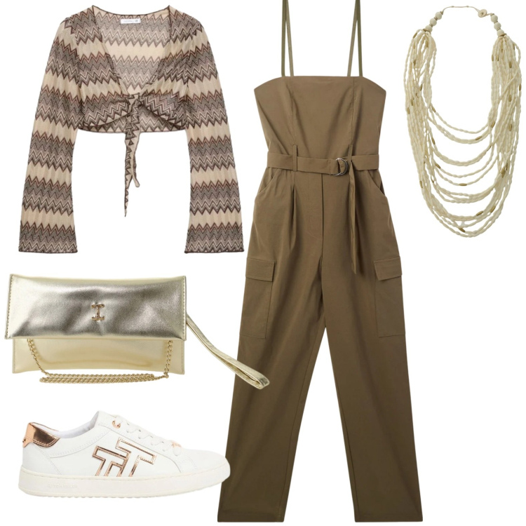 Outfit donna - Total look #2425506. Stile Casual per Tutti i giorni. Abbinamento con sneakers, blazer, tute, borse a tracolla, collane.