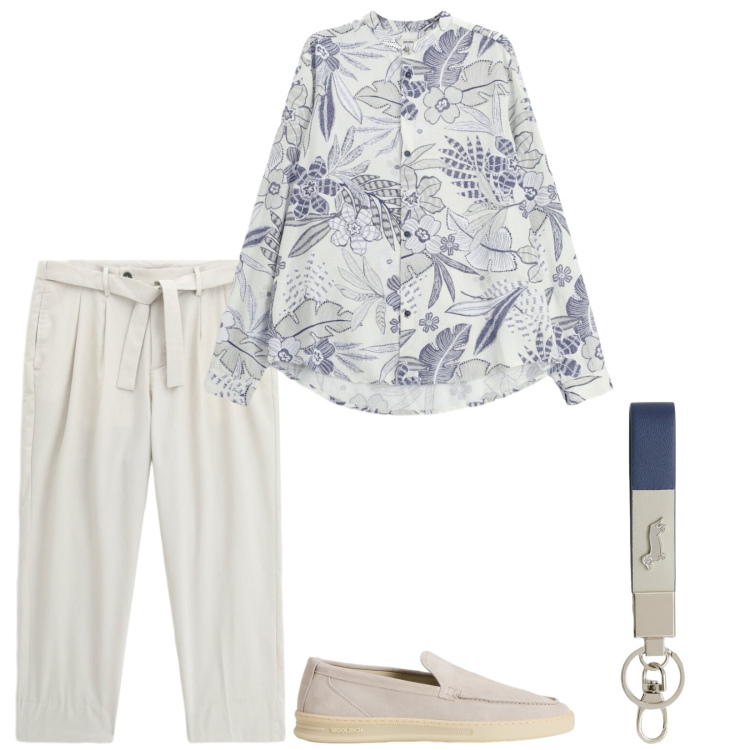 Outfit uomo - Fresco, fluido. Stile Trendy per Serata speciale. Abbinamento con portachiavi, scarpe stringate, camicie, pantaloni chino.