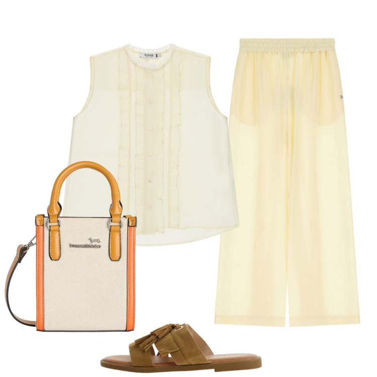 Outfit donna - Fresco lino!!!. Stile Casual chic per Ufficio. Abbinamento con borse tote, pantaloni, camicie, sandali.