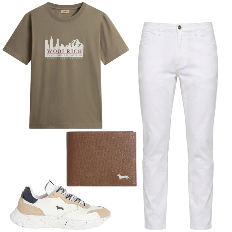 Outfit uomo - Total look #2425712. Stile Casual per Tutti i giorni. Abbinamento con sneakers, portafogli, jeans, t-shirt.