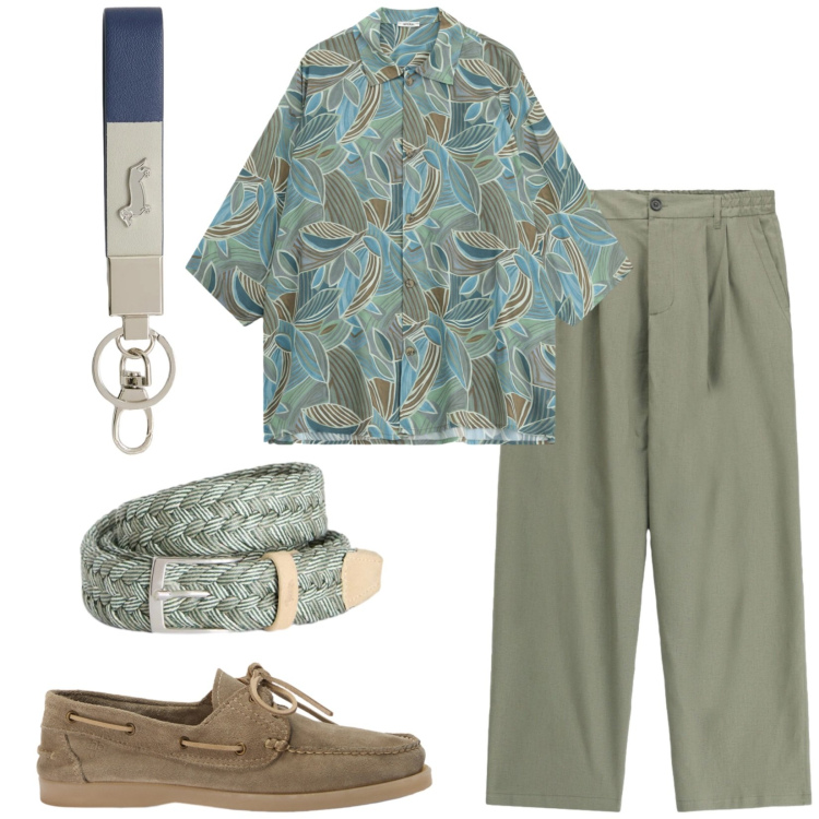 Outfit uomo - Total look #2425721. Stile Business/Elegante per Serata speciale. Abbinamento con scarpe stringate, cinture, portachiavi, camicie a manica corta, pantaloni.