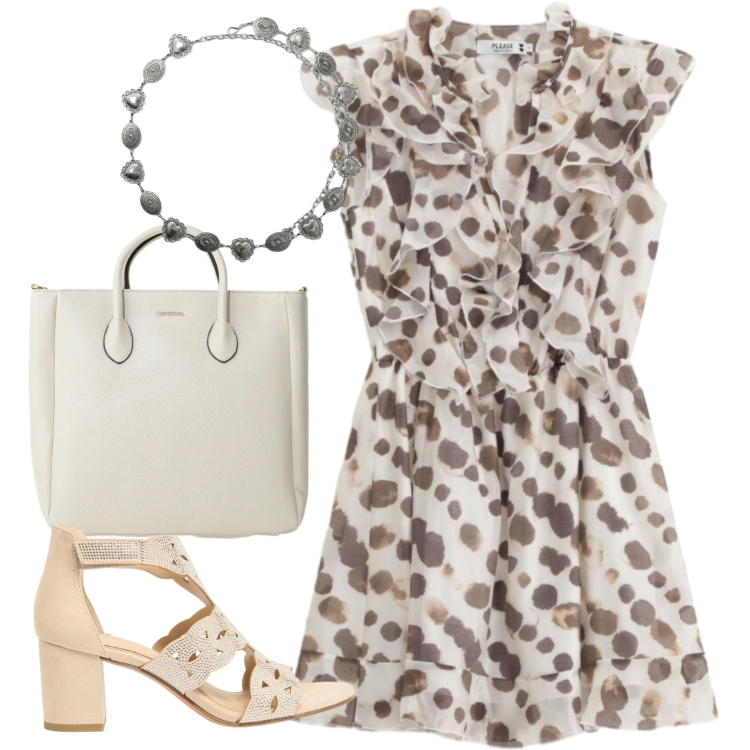 Outfit donna - Eleganza curvy per le sere di giugno - F. Stile Chic per Serata fuori. Abbinamento con sandali col tacco, cinture, vestiti lunghi, borse a tracolla.