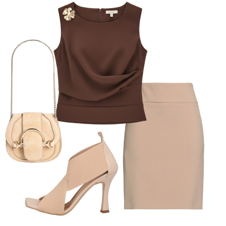 Outfit donna - Total look #2425832. Stile Chic per Serata fuori. Abbinamento con marsupi, sandali in pelle, minigonne, top.
