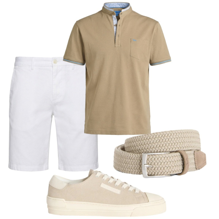 Outfit uomo - Total look #2425902. Stile Trendy per Tutti i giorni. Abbinamento con sneakers, bermuda, polo, cinture.