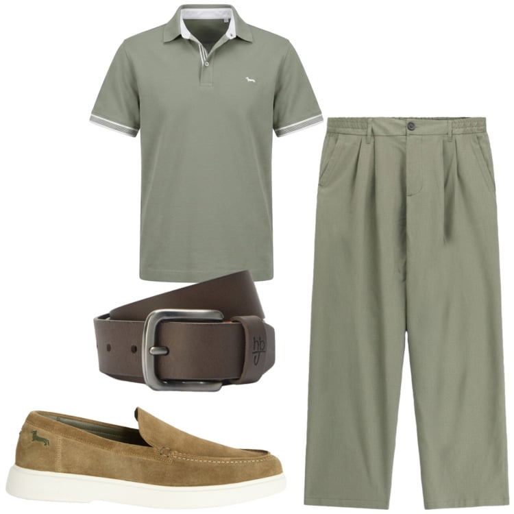 Outfit uomo - Total look #2425924. Stile Casual per Tutti i giorni. Abbinamento con polo, scarpe stringate, cinture, pantaloni.
