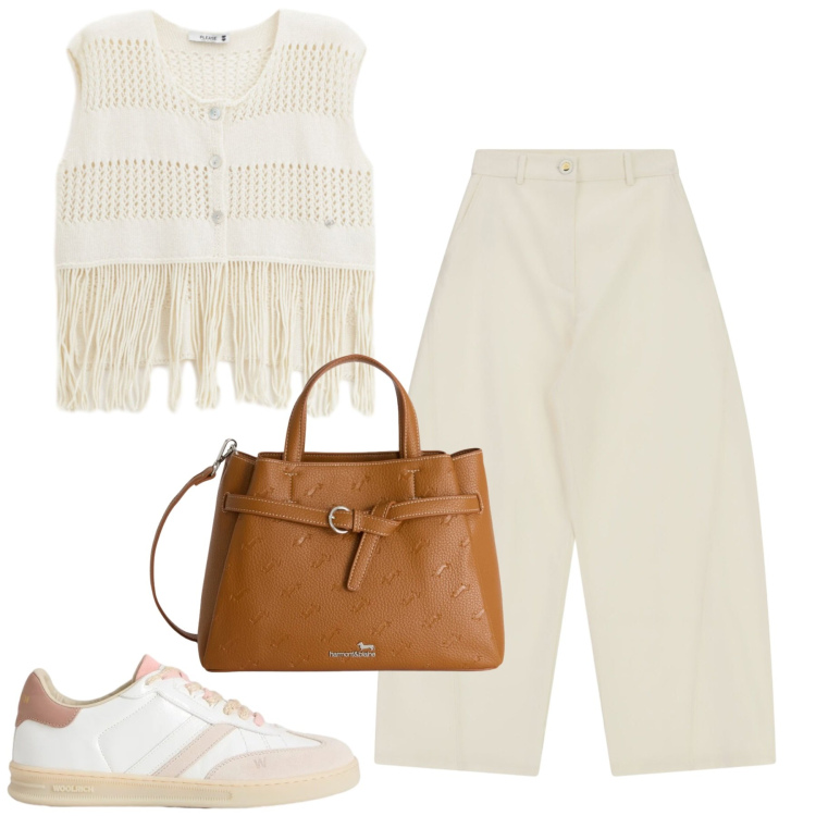 Outfit donna - ️. Stile Casual chic per Tutti i giorni. Abbinamento con borse a mano, top, jeans, sneakers.