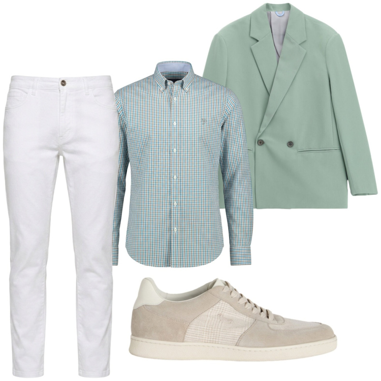 Outfit uomo - Eleganza rilassata. Stile Trendy per Tutti i giorni. Abbinamento con sneakers, camicie, jeans, giacche.