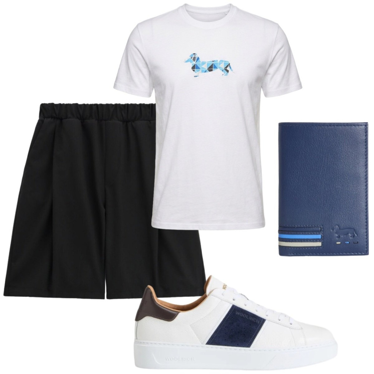 Outfit uomo - Total look #2426211. Stile Casual per Tutti i giorni. Abbinamento con portafogli, t-shirt, sneakers, bermuda.