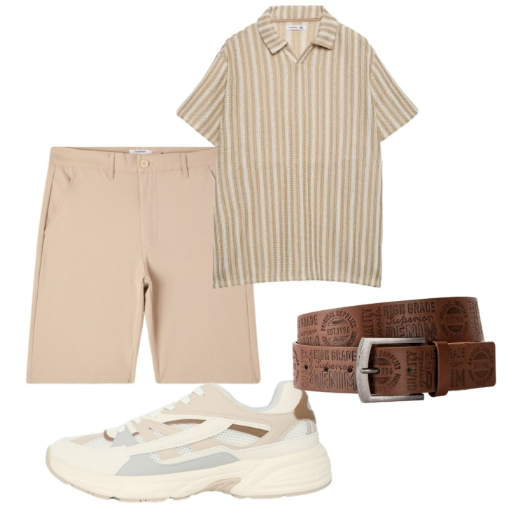 Outfit uomo - Total look #2426214. Stile Casual per Tutti i giorni. Abbinamento con cinture, shorts, polo, sneakers.