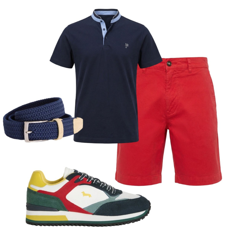 Outfit uomo - Total look #2426216. Stile Casual per Tutti i giorni. Abbinamento con sneakers, polo, bermuda, cinture.