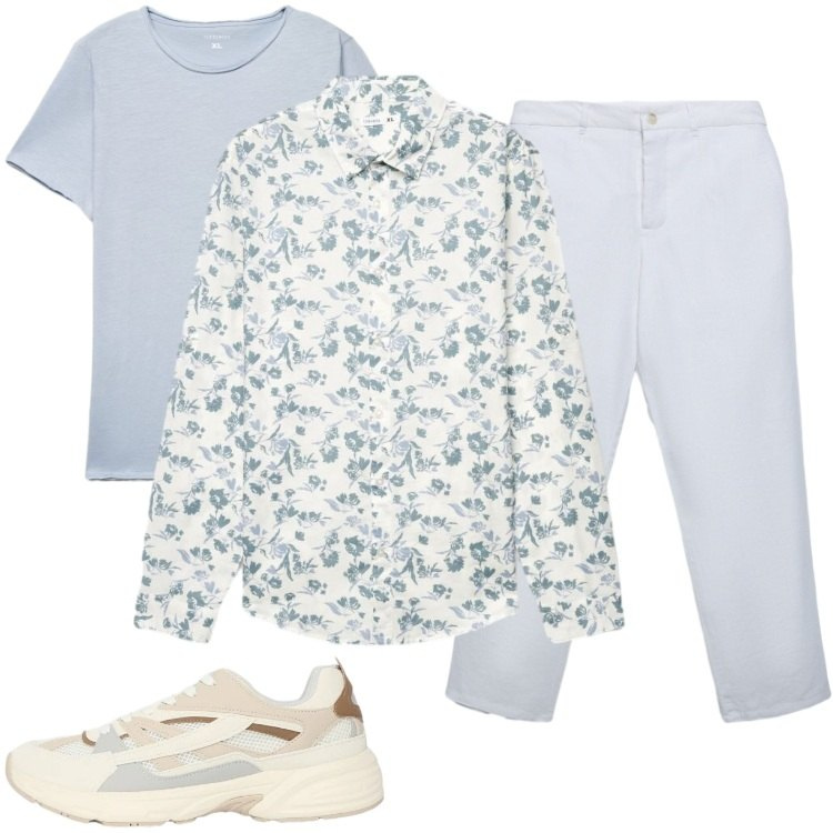 Outfit uomo - Total look #2426244. Stile Casual per Tutti i giorni. Abbinamento con sneakers, t-shirt, pantaloni chino, camicie.