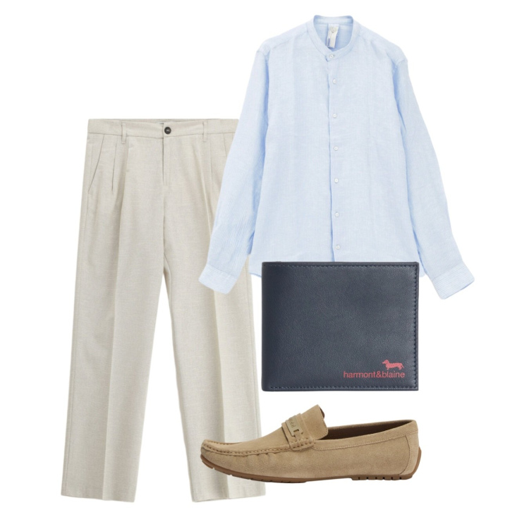 Outfit uomo - Prime notti d’estate. Stile Casual per Serata speciale. Abbinamento con scarpe stringate, portafogli, pantaloni, camicie.