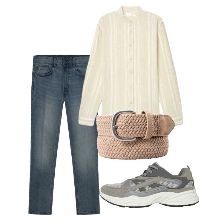 Outfit uomo - Giugno. Stile Casual per Tutti i giorni. Abbinamento con camicie, sneakers, cinture, jeans.