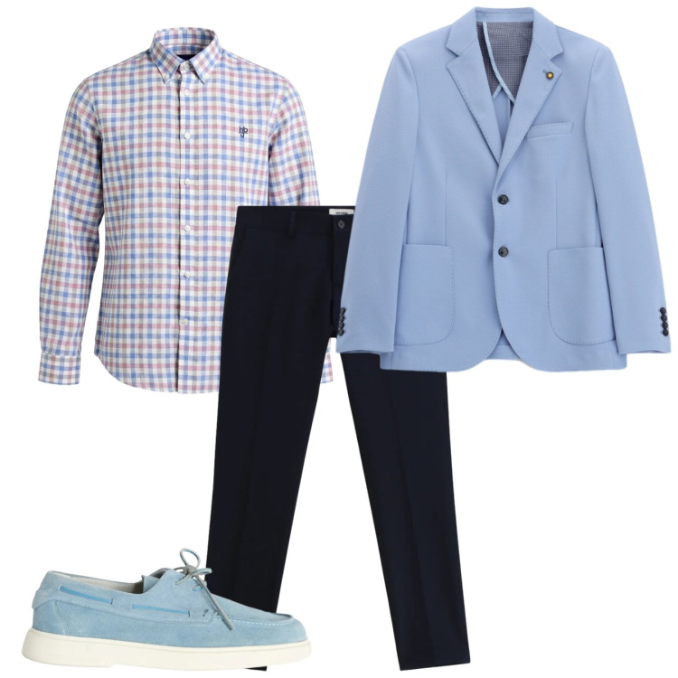 Outfit uomo - Stile coastal. Stile Casual per Tutti i giorni. Abbinamento con camicie, scarpe stringate, pantaloni, giacche.