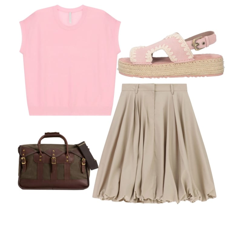 Outfit donna - Estate in stile naturale - Focus Donna C. Stile Bon Ton per Tutti i giorni. Abbinamento con espadrillas, gonne longuette, top, borse a tracolla.