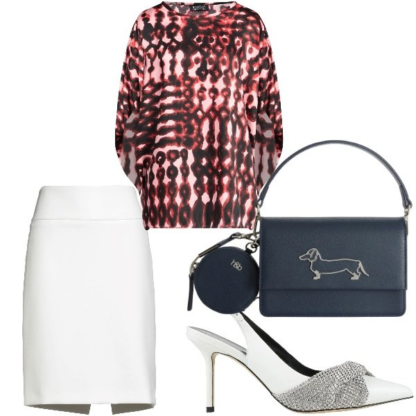 Outfit donna - casual. Stile Bon Ton per Serata fuori. Abbinamento con décolleté, minigonne, top, borse a tracolla.