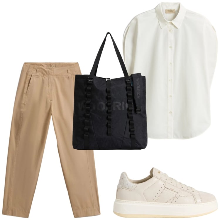 Outfit donna - Woolrich: basic e chic. Stile Chic per Tutti i giorni. Abbinamento con bluse, borse tote, sneakers, pantaloni.