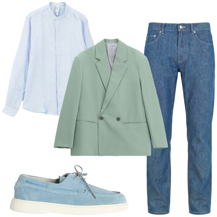 Outfit uomo - Total look #2426545. Stile Trendy per Tutti i giorni. Abbinamento con jeans, scarpe stringate, giacche, camicie.