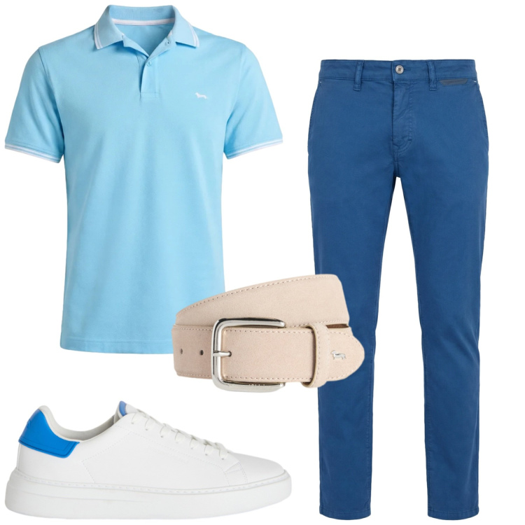Outfit uomo - Total look #2426570. Stile Casual per Tutti i giorni. Abbinamento con pantaloni, sneakers, polo, cinture.
