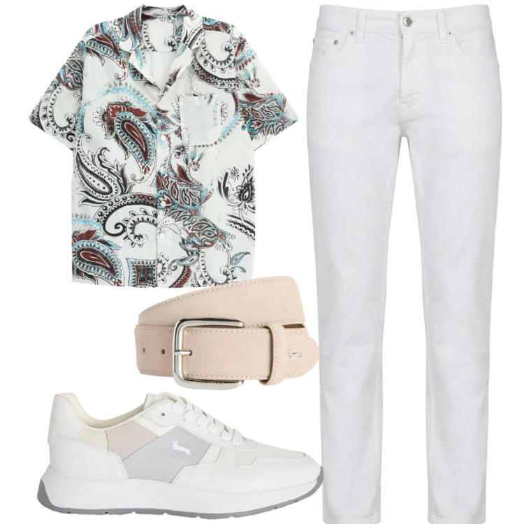 Outfit uomo - Total look #2426585. Stile Casual per Tutti i giorni. Abbinamento con pantaloni, sneakers, cinture, camicie a manica corta.