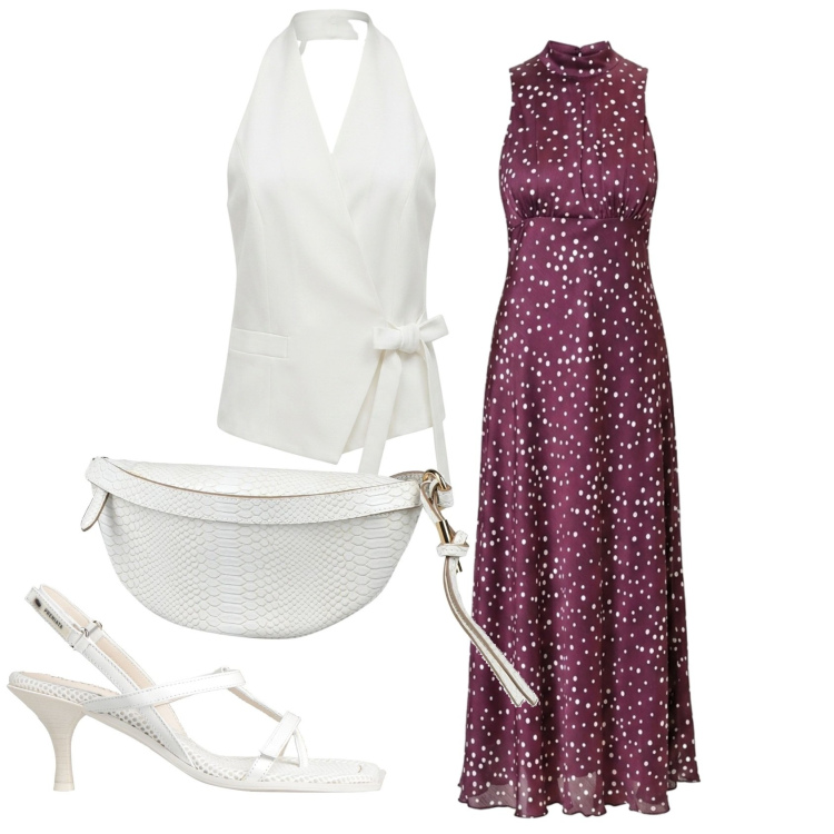 Outfit donna - Total look #2426623. Stile Chic per Cerimonia. Abbinamento con infradito, marsupi, vestiti lunghi, gilet.