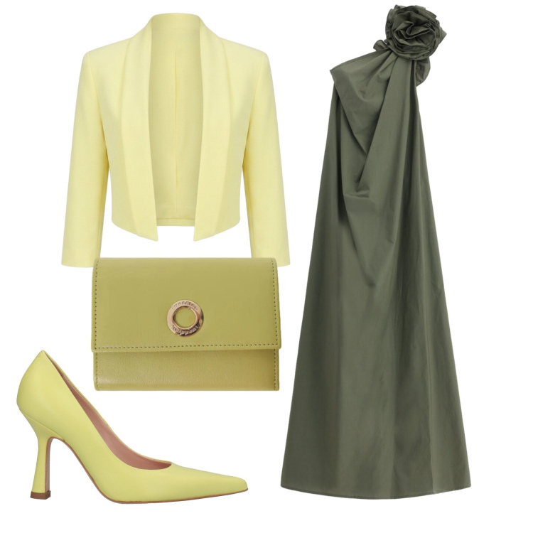 Outfit donna - Total look #2426670. Stile Chic per Cerimonia. Abbinamento con décolleté, bolero, vestiti lunghi, portafogli.