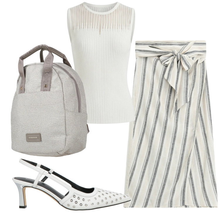 Outfit donna - Total look #2426676. Stile Basic per Ufficio. Abbinamento con zaini, décolleté, gonne longuette, canottiere.
