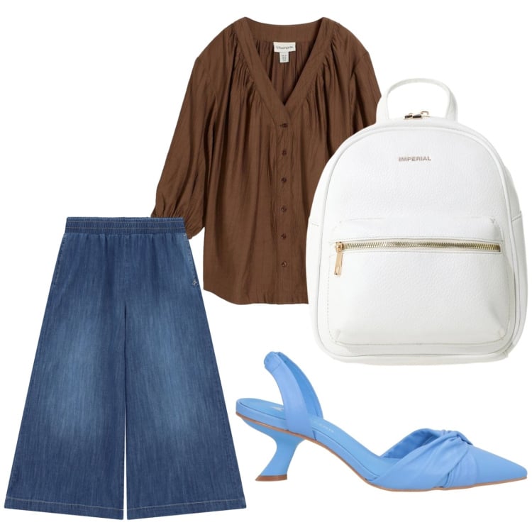 Outfit donna - Capi morbidi. Stile Basic per Tutti i giorni. Abbinamento con décolleté, bluse, zaini, jeans.