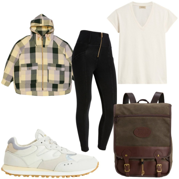 Outfit donna - Total look #2426826. Stile Basic per Tutti i giorni. Abbinamento con jeggings, zaini, blazer, sneakers, t-shirt.