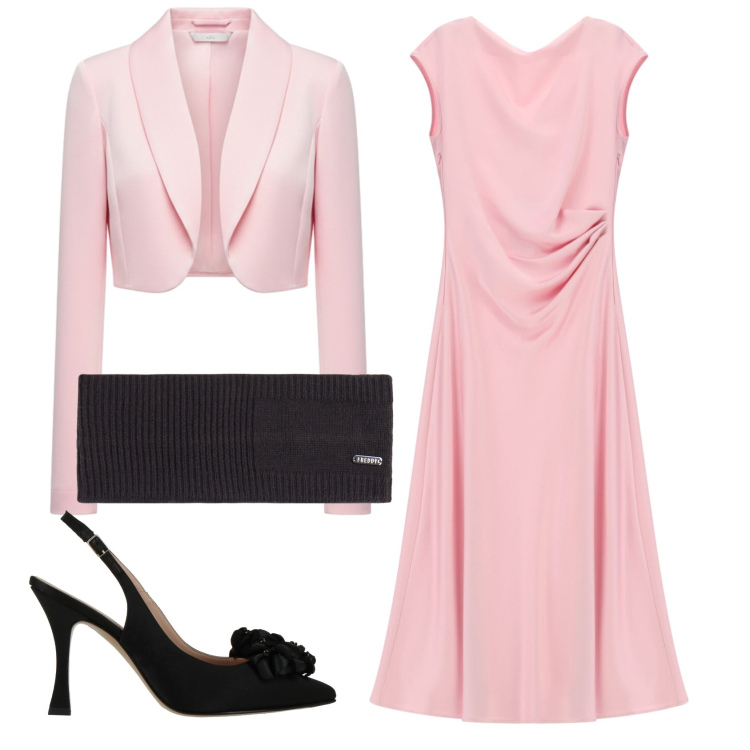 Outfit donna - Total look #2426868. Stile Chic per Cerimonia. Abbinamento con décolleté, blazer, vestiti lunghi, accessori per capelli.