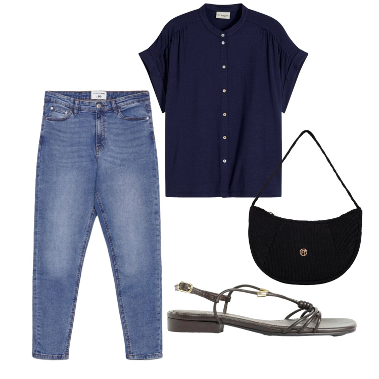 Outfit donna - Total look #2426890. Stile Basic per Ufficio. Abbinamento con camicie, sandali, jeans skinny, borse a mano.