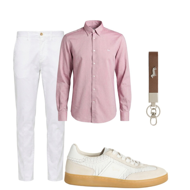 Outfit uomo - Total look #2426973. Stile Trendy per Ufficio. Abbinamento con portachiavi, sneakers, camicie, pantaloni chino.