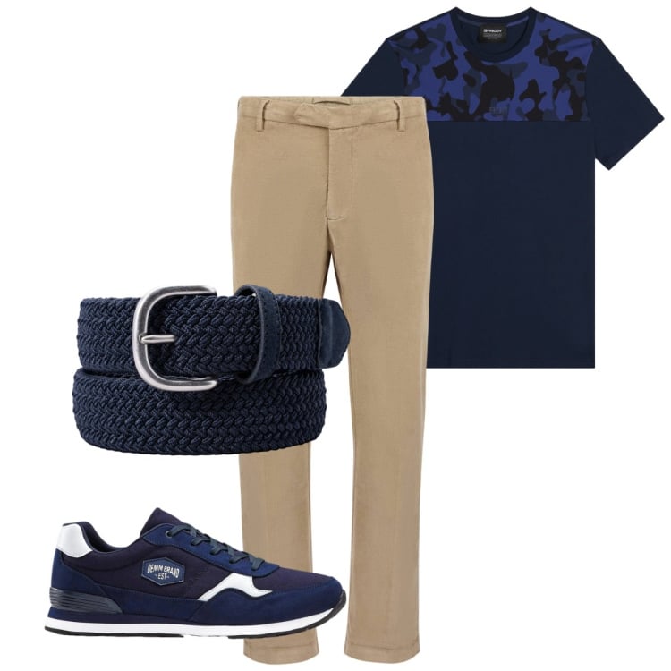 Outfit uomo - Ogni giorno. Stile Casual per Tutti i giorni. Abbinamento con sneakers, t-shirt, pantaloni, cinture.