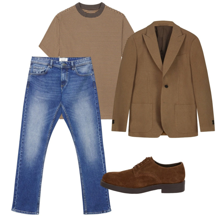 Outfit uomo - Casual. Stile Casual per Tutti i giorni. Abbinamento con jeans, scarpe stringate, giacche, t-shirt.