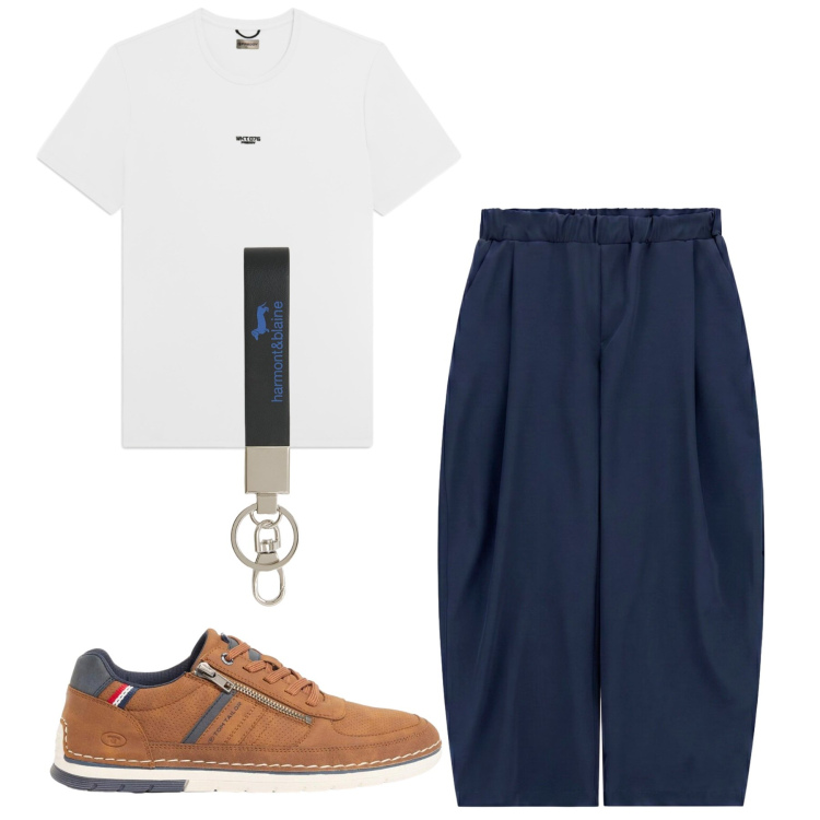 Outfit uomo - Balloons. Stile Casual per Tutti i giorni. Abbinamento con sneakers, portachiavi, t-shirt, pantaloni.