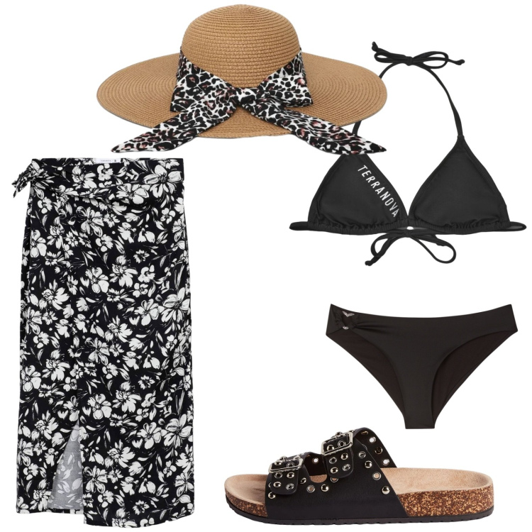 Outfit donna - Mare. Stile Casual per Mare. Abbinamento con vestiti da spiaggia, ciabatte, bikini, cappelli, bikini.