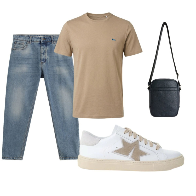 Outfit uomo - Total look #2427161. Stile Casual per Tutti i giorni. Abbinamento con borse sportive, t-shirt, jeans, sneakers.
