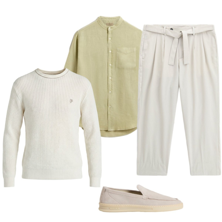 Outfit uomo - Total look #2427192. Stile Trendy per Serata speciale. Abbinamento con maglieria, camicie, scarpe stringate, pantaloni chino.
