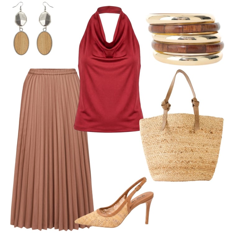 Outfit donna - Total look #2427318. Stile Casual chic per Ufficio. Abbinamento con shopping bag, cappotti, orecchini, minigonne, top, décolleté.
