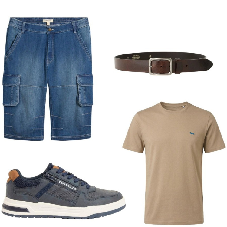 Outfit uomo - Total look #2427392. Stile Casual per Tutti i giorni. Abbinamento con sneakers, bermuda, t-shirt, cinture.