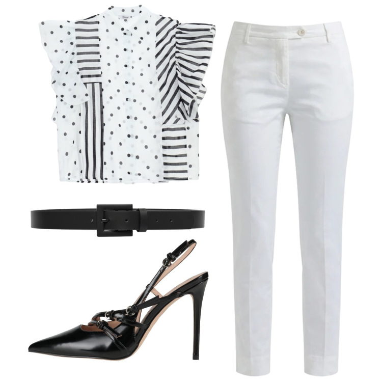 Outfit donna - Total look #2427427. Stile Romantica per Serata fuori. Abbinamento con décolleté, pantaloni, camicie, cinture.