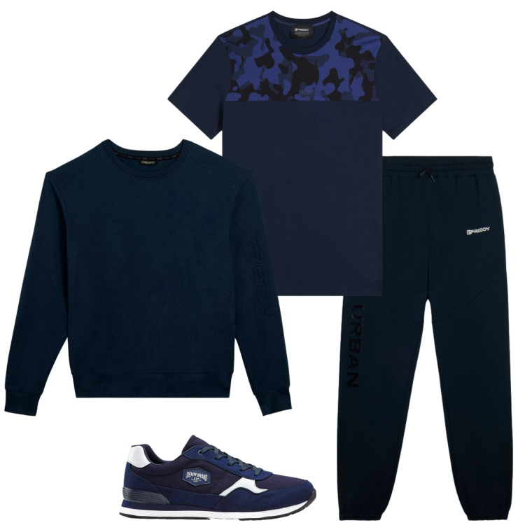 Outfit uomo - Vacanze in montagna. Stile Casual per Tutti i giorni. Abbinamento con sneakers, pantaloni, felpe, t-shirt.