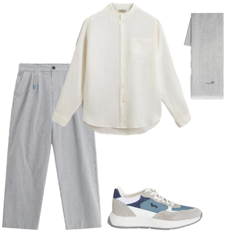 Outfit uomo - Total look #2427471. Stile Trendy per Serata speciale. Abbinamento con sneakers, sciarpe, camicie, pantaloni.