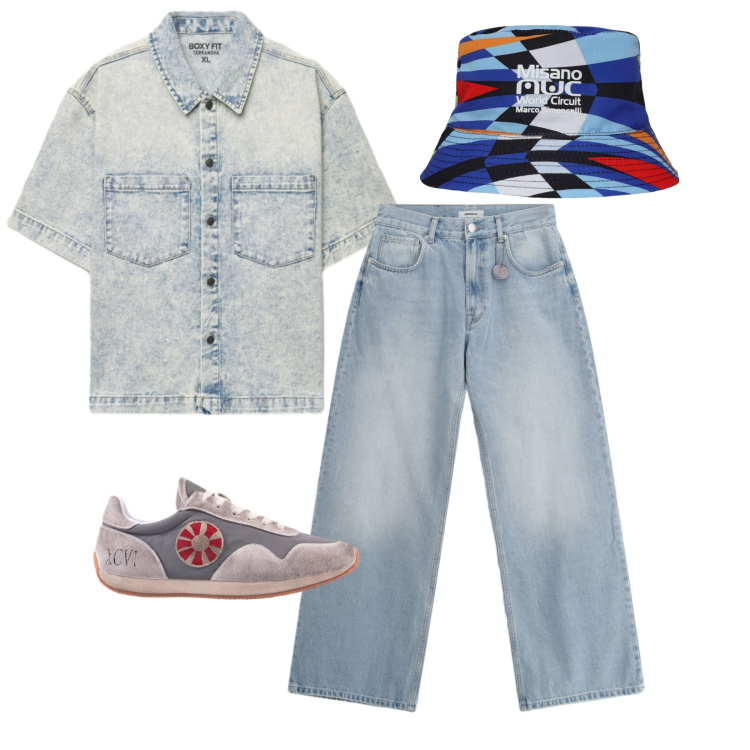 Outfit uomo - Jeans, stile e libertà. Stile Casual per Mare. Abbinamento con cappelli, camicie a manica corta, sneakers, jeans.