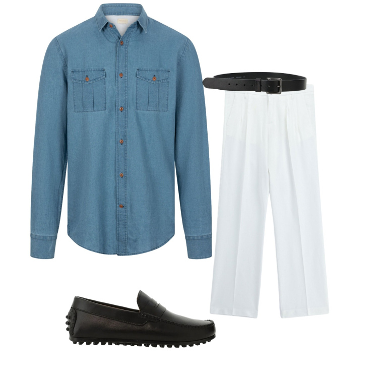 Outfit uomo - Eleganza senza tempo. Stile Business/Elegante per Serata speciale. Abbinamento con camicie, scarpe stringate, cinture, pantaloni.