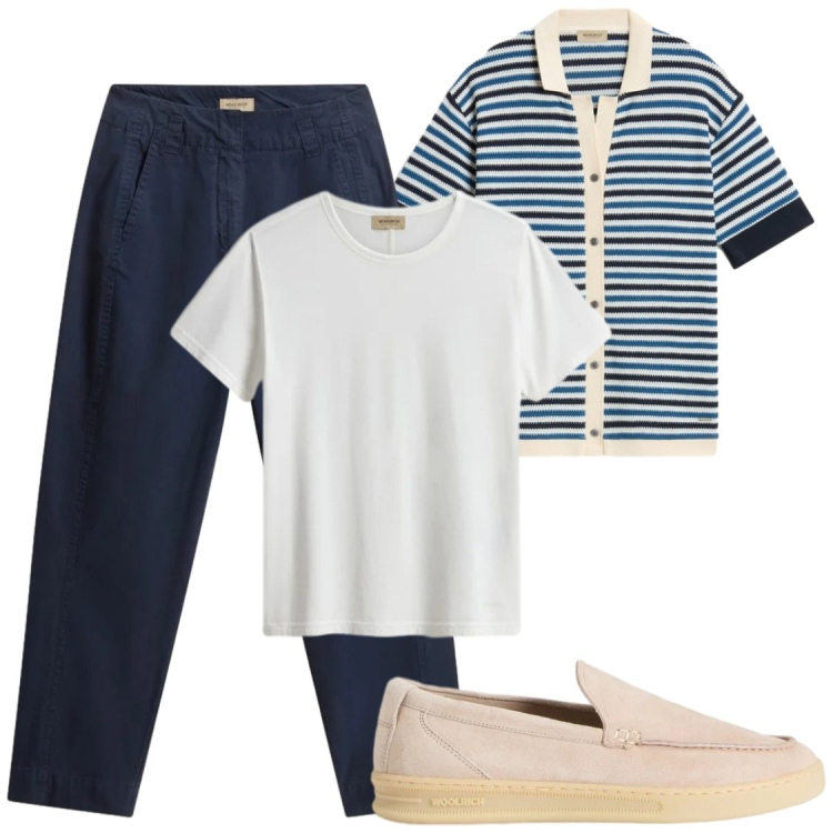 Outfit donna - Woolrich è sempre una garanzia. Stile Chic per Ufficio. Abbinamento con pantaloni, camicie a manica corta, t-shirt, mocassini.