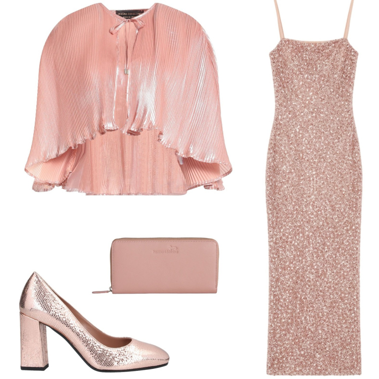 Outfit donna - Cerimonia. Stile Casual per Cerimonia. Abbinamento con blazer, décolleté, portafogli, vestiti lunghi.