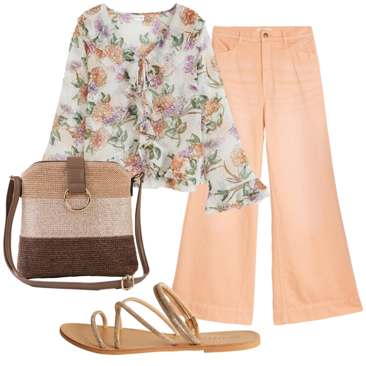 Outfit donna - Total look #2427625. Stile Basic per Tutti i giorni. Abbinamento con borse a tracolla, jeans, bluse, sandali.