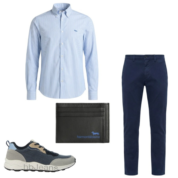 Outfit uomo - Total look #2427651. Stile Trendy per Tutti i giorni. Abbinamento con portafogli, camicie, pantaloni chino, sneakers.